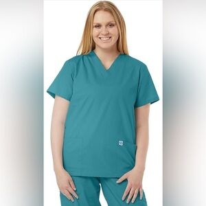 BAG032. NWT Scrub Top Medical Unisex Medical Professionals Hospital Teal Small